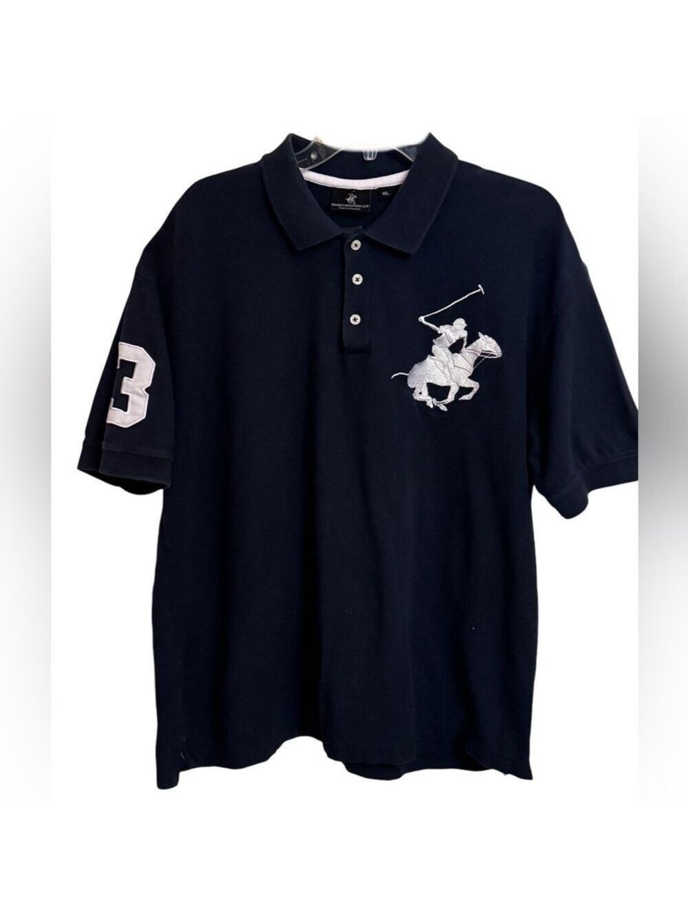 Ralph Lauren Beverly Hills Men's Polo Club Navy Polo Shirt His Size XL